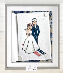 Custom drawn wedding card