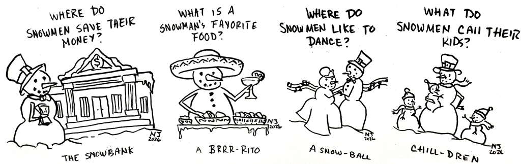 Illustrated Snowman Jokes