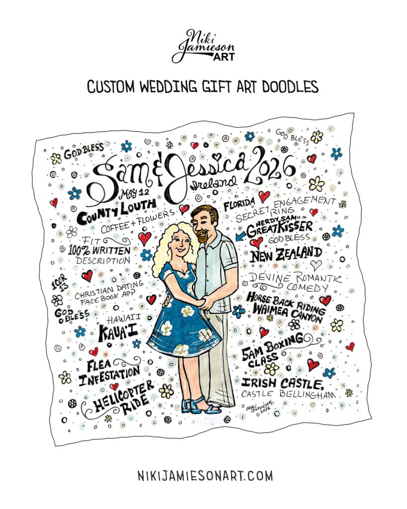 Custom Wedding Gift Illustration | Personalized Couple Portrait & Keepsake Art