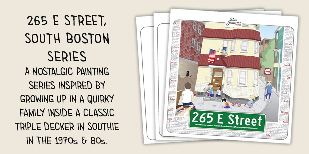 Nostalgic painting of Southie, South Boston