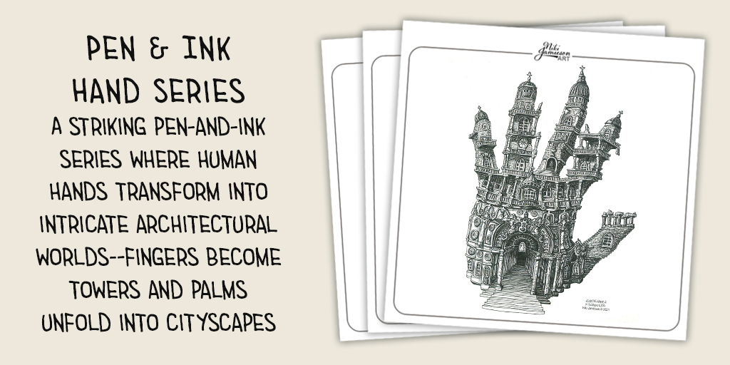 Pen and Ink Hands by Niki Jamieson