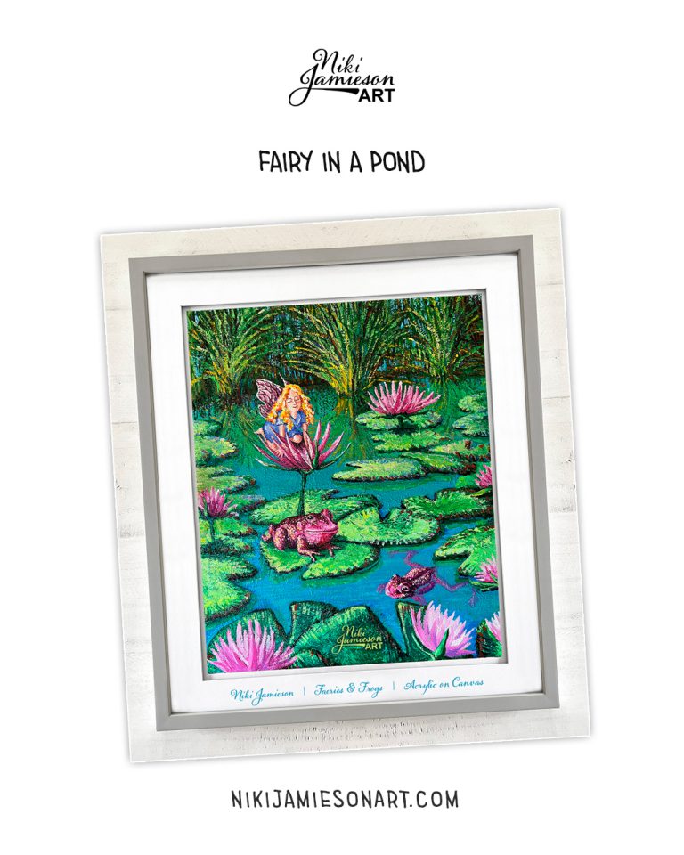 Fairy in a Pond Painting by Niki Jamieson